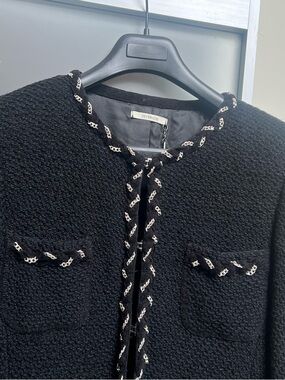 Knit lined 3/4 jacket Chanel style Made in France,Devernois brand, for outdoors.